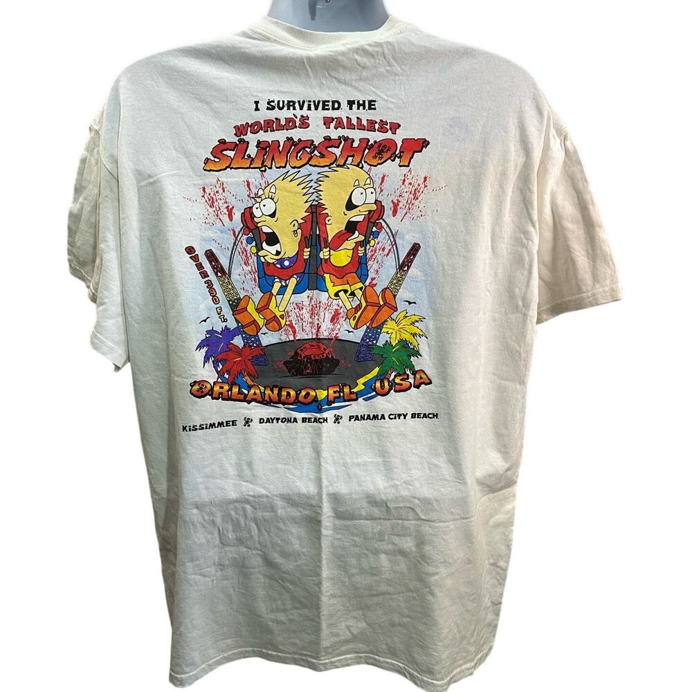 I Survived Slingshot Orlando Florida XL T-Shirt Cartoon Theme Park Ride T8